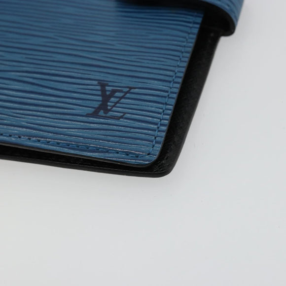 LOUIS VUITTON Epi Agenda PM Day Planner Cover Blue R20055 LV Auth BA12306