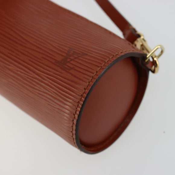 LOUIS VUITTON Epi Soufflot Pouch Accessory Pouch Brown LV Auth BA12310A