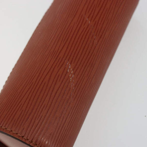LOUIS VUITTON Epi Soufflot Pouch Accessory Pouch Brown LV Auth BA12310A