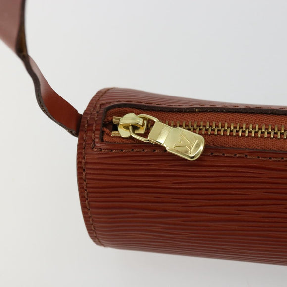 LOUIS VUITTON Epi Soufflot Pouch Accessory Pouch Brown LV Auth BA12310A