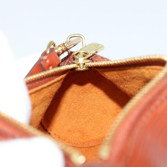 LOUIS VUITTON Epi Soufflot Pouch Accessory Pouch Brown LV Auth BA12310A