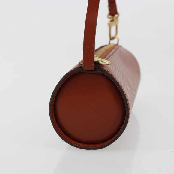 LOUIS VUITTON Epi Soufflot Pouch Accessory Pouch Brown LV Auth BA12310A