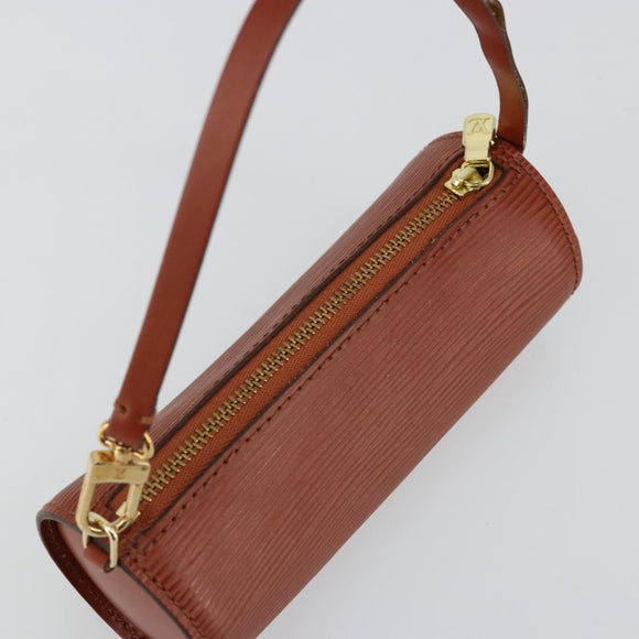 LOUIS VUITTON Epi Soufflot Pouch Accessory Pouch Brown LV Auth BA12310A