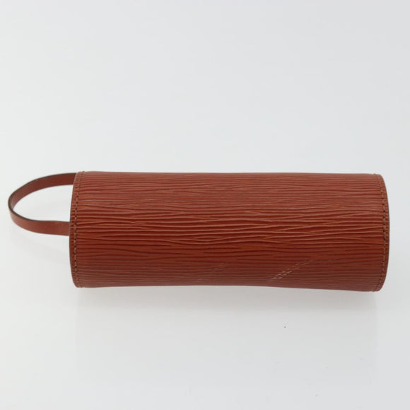 LOUIS VUITTON Epi Soufflot Pouch Accessory Pouch Brown LV Auth BA12310A