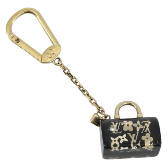 LOUIS VUITTON Speedy Porte Cles Unclusion Key Holder Black M65444 Auth BA12314