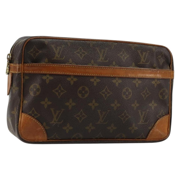 LOUIS VUITTON Monogram Compiegne 28 Clutch Bag M51845 LV Auth BA12316