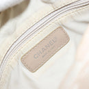 CHANEL New Travel Line Shoulder Bag Nylon Beige Silver CC Auth BA12317-17