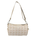 CHANEL New Travel Line Shoulder Bag Nylon Beige Silver CC Auth BA12317-2