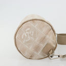 CHANEL New Travel Line Shoulder Bag Nylon Beige Silver CC Auth BA12317-3