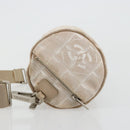 CHANEL New Travel Line Shoulder Bag Nylon Beige Silver CC Auth BA12317-4