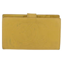 CHANEL COCO Mark Long Wallet Caviar Skin Yellow Gold CC Auth BA12318-2
