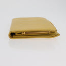 CHANEL COCO Mark Long Wallet Caviar Skin Yellow Gold CC Auth BA12318-4