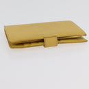 CHANEL COCO Mark Long Wallet Caviar Skin Yellow Gold CC Auth BA12318-6