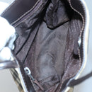 BURBERRY Nova Check Hand Bag PVC Beige Silver Auth BA1232-12