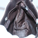 BURBERRY Nova Check Hand Bag PVC Beige Silver Auth BA1232-18