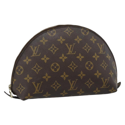 LOUIS VUITTON Monogram Trousse Demi Ronde Cosmetic Pouch M47520 LV Auth BA12323