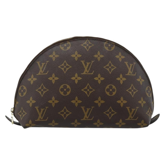 LOUIS VUITTON Monogram Trousse Demi Ronde Cosmetic Pouch M47520 LV Auth BA12323
