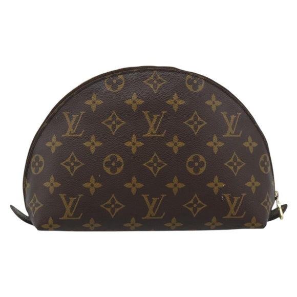 LOUIS VUITTON Monogram Trousse Demi Ronde Cosmetic Pouch M47520 LV Auth BA12323