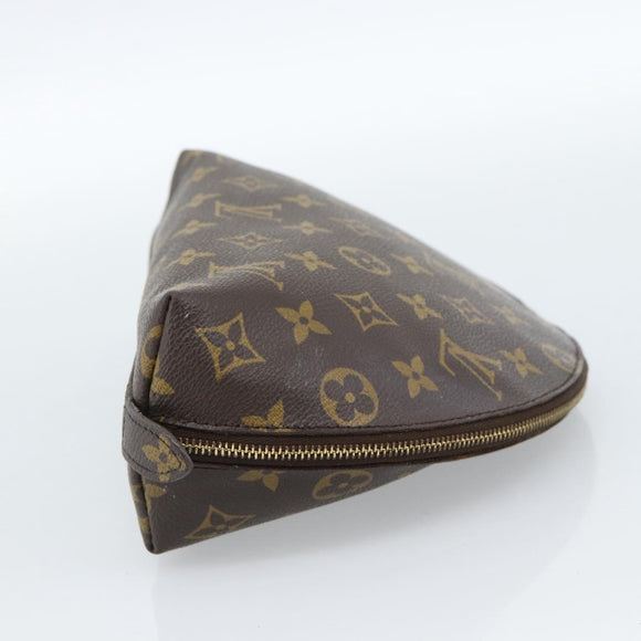 LOUIS VUITTON Monogram Trousse Demi Ronde Cosmetic Pouch M47520 LV Auth BA12323