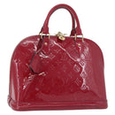 LOUIS VUITTON Monogram Vernis Alma PM Hand Bag Rose Andian M91770 Auth BA12324-1