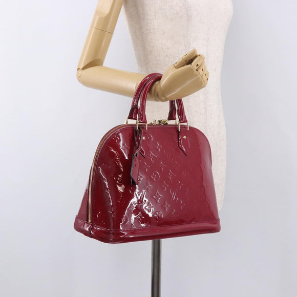 LOUIS VUITTON Monogram Vernis Alma PM Hand Bag Rose Andian M91770 Auth BA12324
