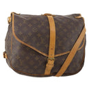 LOUIS VUITTON Monogram Saumur 35 Shoulder Bag M42254 LV Auth BA12326-1