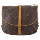 LOUIS VUITTON Monogram Saumur 35 Shoulder Bag M42254 LV Auth BA12326-2