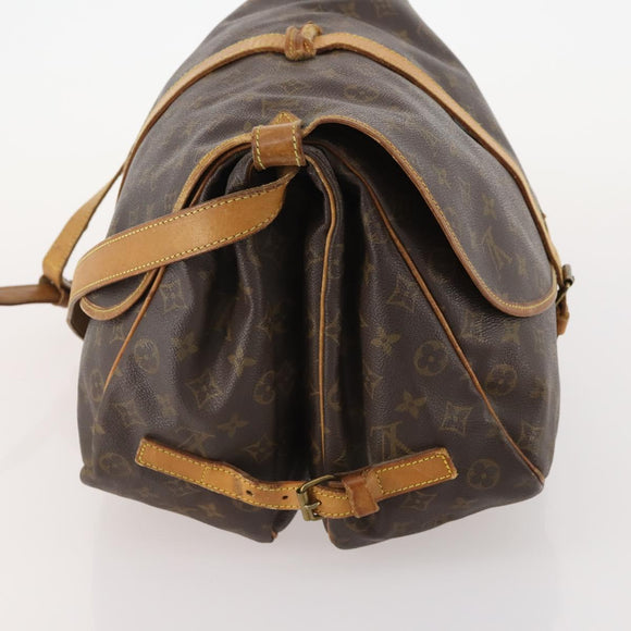 LOUIS VUITTON Monogram Saumur 35 Shoulder Bag M42254 LV Auth BA12326