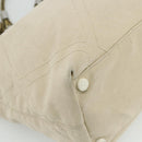 CHANEL Tote Bag Canvas Ivory Silver CC Auth BA12328-14