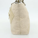 CHANEL Tote Bag Canvas Ivory Silver CC Auth BA12328-4