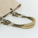 CHANEL Tote Bag Canvas Ivory Silver CC Auth BA12328-7