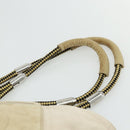 CHANEL Tote Bag Canvas Ivory Silver CC Auth BA12328-8