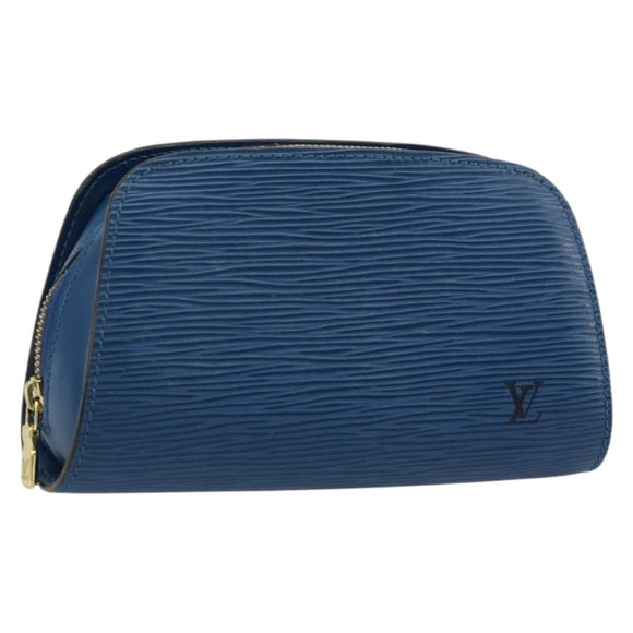 LOUIS VUITTON Epi Dauphine PM Pouch Blue M48445 LV Auth BA12330