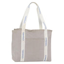 CHANEL Tote Bag Canvas Gray Silver CC Auth BA12334-1