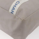 CHANEL Tote Bag Canvas Gray Silver CC Auth BA12334-14