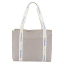 CHANEL Tote Bag Canvas Gray Silver CC Auth BA12334-13