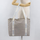 CHANEL Tote Bag Canvas Gray Silver CC Auth BA12334-21