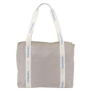 CHANEL Tote Bag Canvas Gray Silver CC Auth BA12334-2