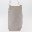 CHANEL Tote Bag Canvas Gray Silver CC Auth BA12334-3