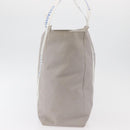 CHANEL Tote Bag Canvas Gray Silver CC Auth BA12334-4