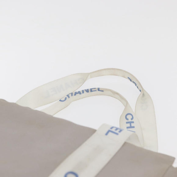 CHANEL Tote Bag Canvas Gray Silver CC Auth BA12334