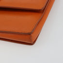 Salvatore Ferragamo Vala Chain Shoulder Bag Leather Orange Gold Auth BA12335-9