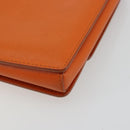 Salvatore Ferragamo Vala Chain Shoulder Bag Leather Orange Gold Auth BA12335-15