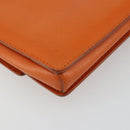 Salvatore Ferragamo Vala Chain Shoulder Bag Leather Orange Gold Auth BA12335-16