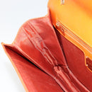 Salvatore Ferragamo Vala Chain Shoulder Bag Leather Orange Gold Auth BA12335-20