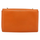 Salvatore Ferragamo Vala Chain Shoulder Bag Leather Orange Gold Auth BA12335-2