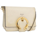 Jimmy Choo Shoulder Bag Leather White Gold Auth BA12336-1