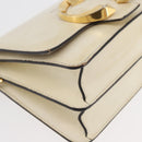 Jimmy Choo Shoulder Bag Leather White Gold Auth BA12336-10