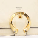 Jimmy Choo Shoulder Bag Leather White Gold Auth BA12336-14