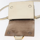 Jimmy Choo Shoulder Bag Leather White Gold Auth BA12336-15